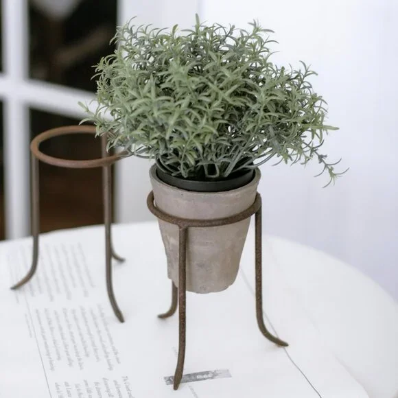 Brutalist Pair of Wrought Iron Plant Stands - Picture 1 of 6